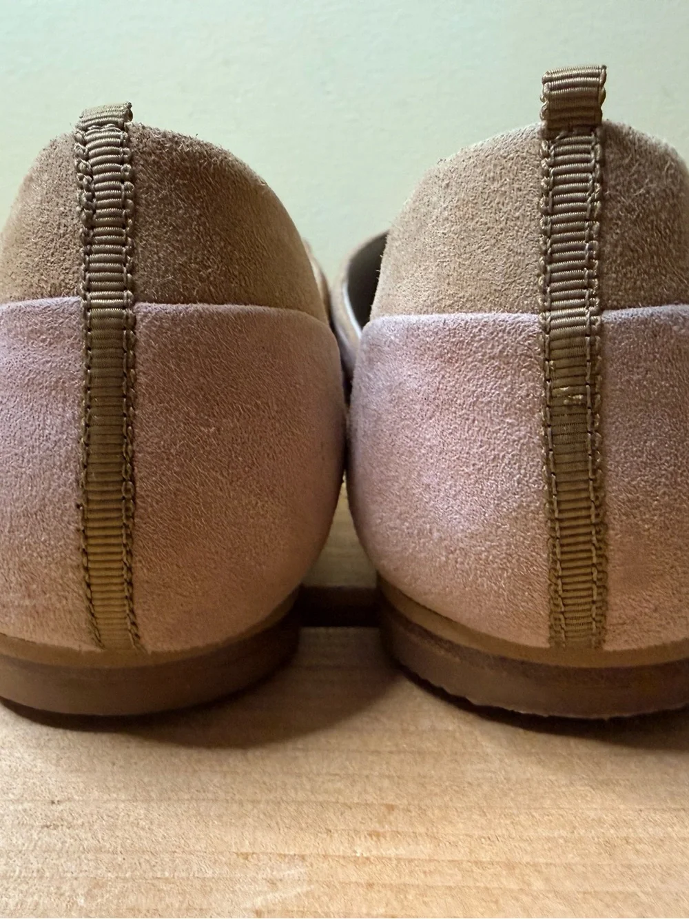 Boden Suede Pointed Toe D'Orsay Slip-On Flats Pink & Tan Women's EU40 / US 9-9.5